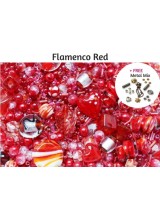 Flamenco Red Deluxe Glass Bead Mix + FREE Bonus Metal Beads ~ 400+ Beads Including Pearls,Rare Lampwork, Seed + More